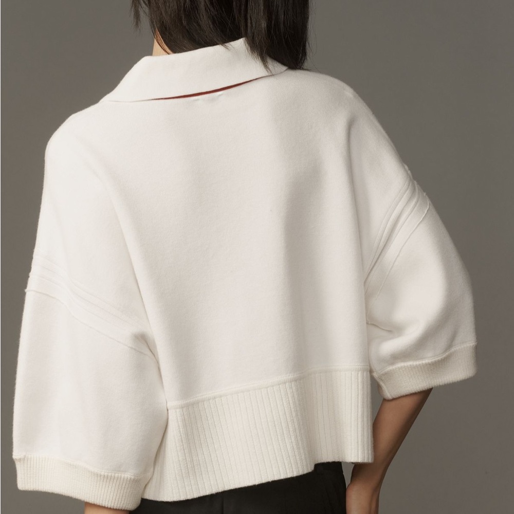 Maeve V-Neck Pullover Sweater with Red Trim - Picture 4 of 8
